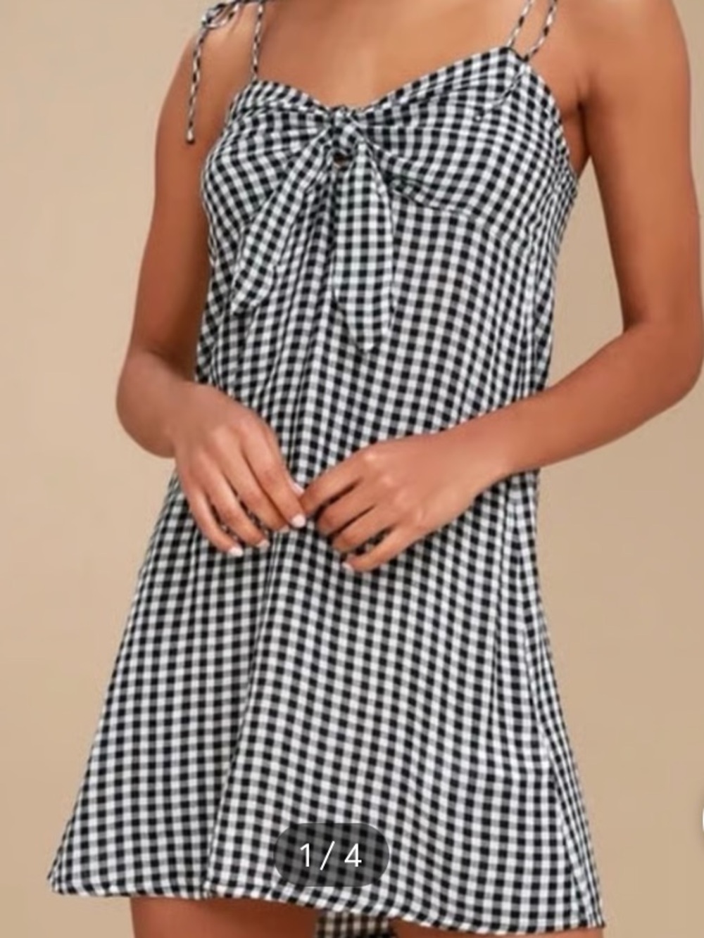Billabong Black and White Gingham Dress